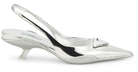 prada silver high heels|prada slingback heels.